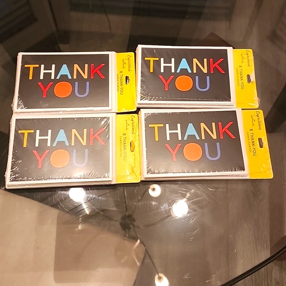 X4 Hallmark Expressions Thank You Cards w/Envelopes 8/per pack - 32 total